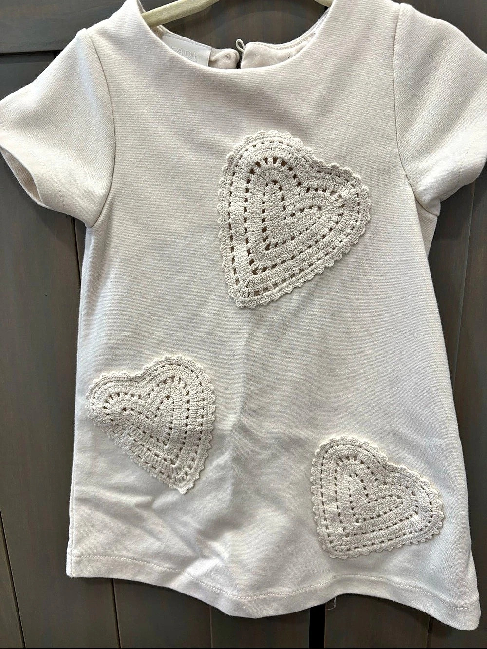 Zara Girls Heart Appliqué Dress Size 18-24M Like New